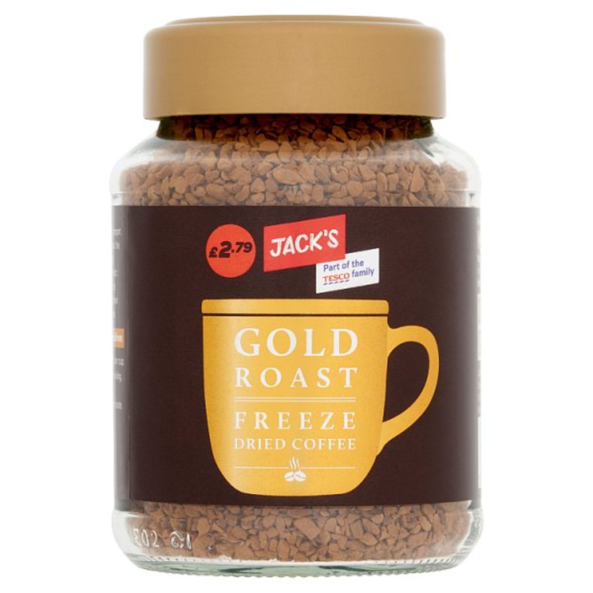 A jar of Jacks - Gold Roast Freeze Dried Coffee - 90g. A jar of Jacks - Gold Roast Freeze Dried Coffee - 90g.