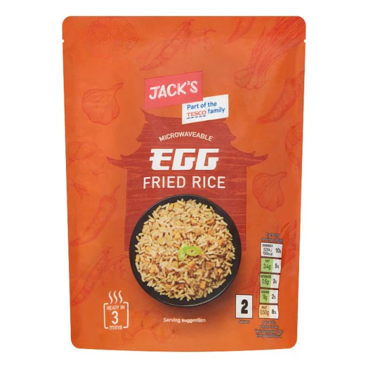 Jack's Jacks - Microwaveable Egg Fried Rice - 250g.