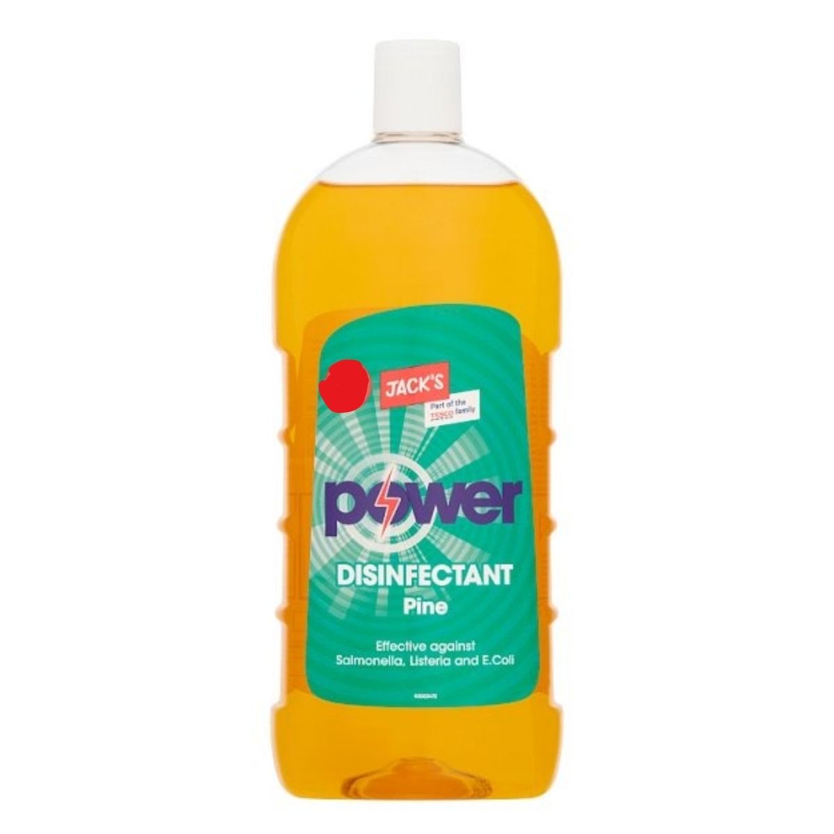 A bottle of Jacks - Power Disinfectant Pine - 1L on a white background.