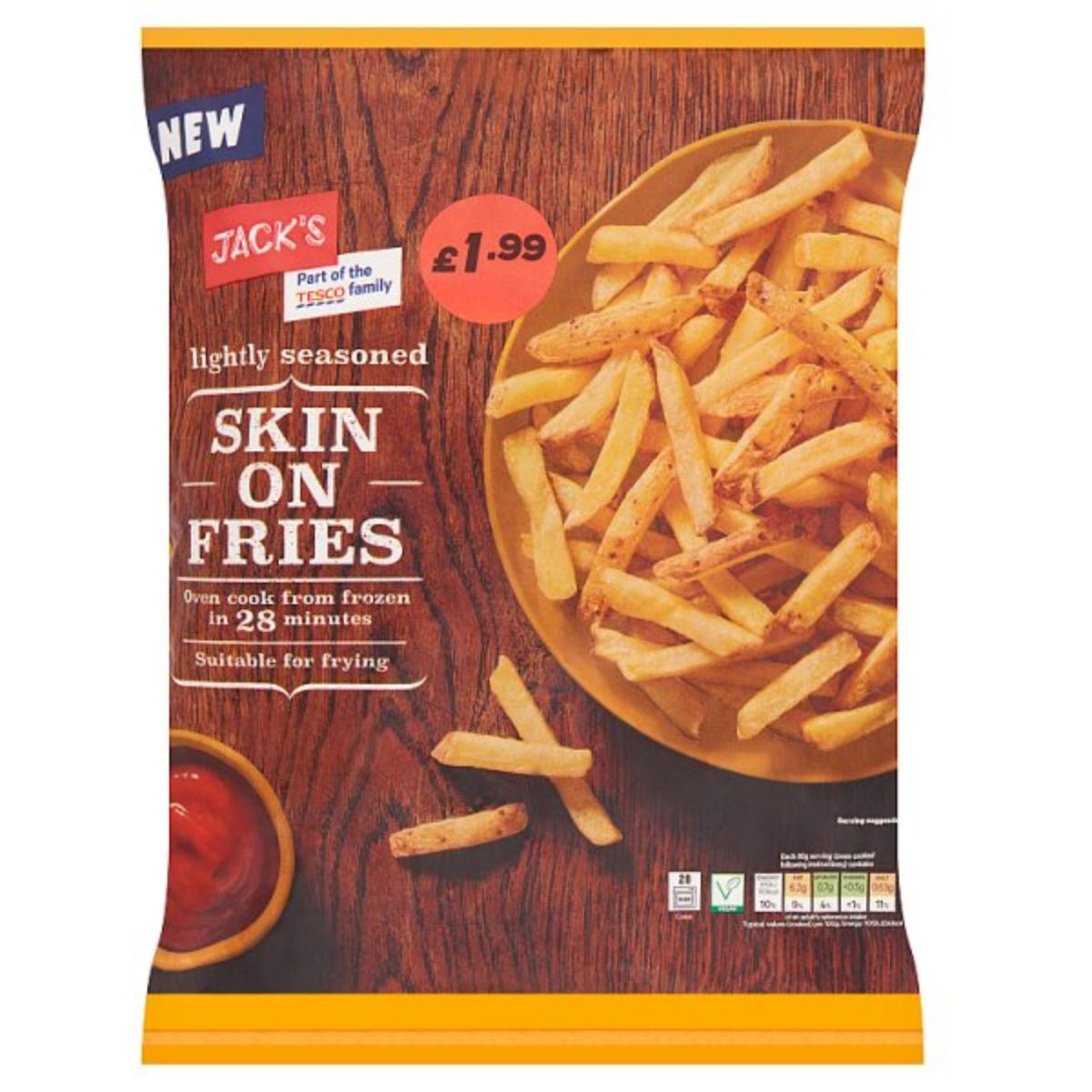 Jacks - Skin on Fries - 750g in a bag. Jacks - Skin on Fries - 750g in a bag.