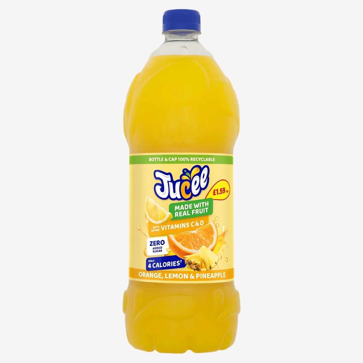 Jucee - Orange, Lemon and Pineapple 1.5L offers a refreshing blend of flavors with zero calories, enriched with vitamins C and D. At just £1.59, it's an ideal choice for the health-conscious. Jucee - Orange, Lemon and Pineapple 1.5L offers a refreshing blend of flavors with zero calories, enriched with vitamins C and D. At just £1.59, it's an ideal choice for the health-conscious.
