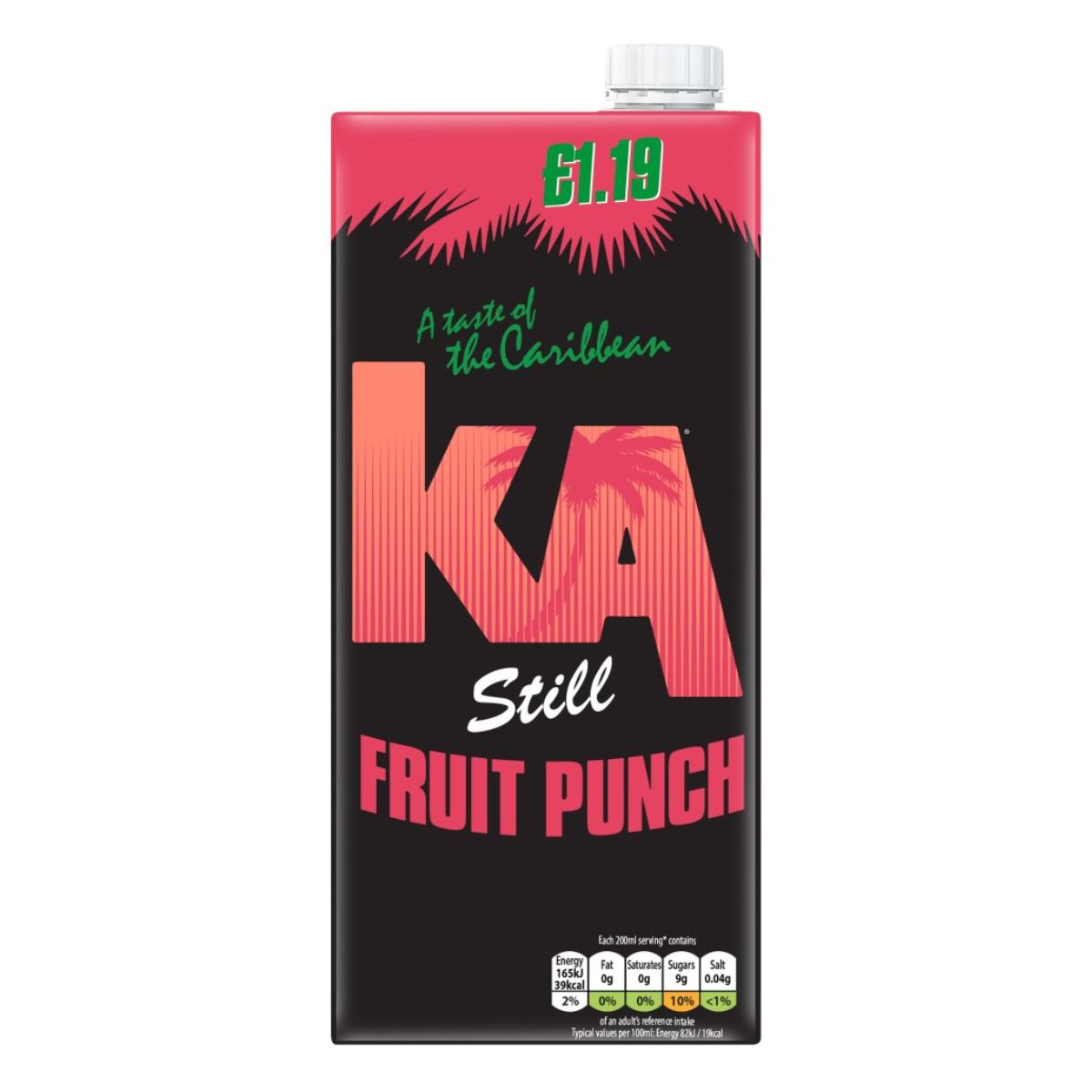 A bottle of KA - Still Fruit Punch - 1L. A bottle of KA - Still Fruit Punch - 1L.