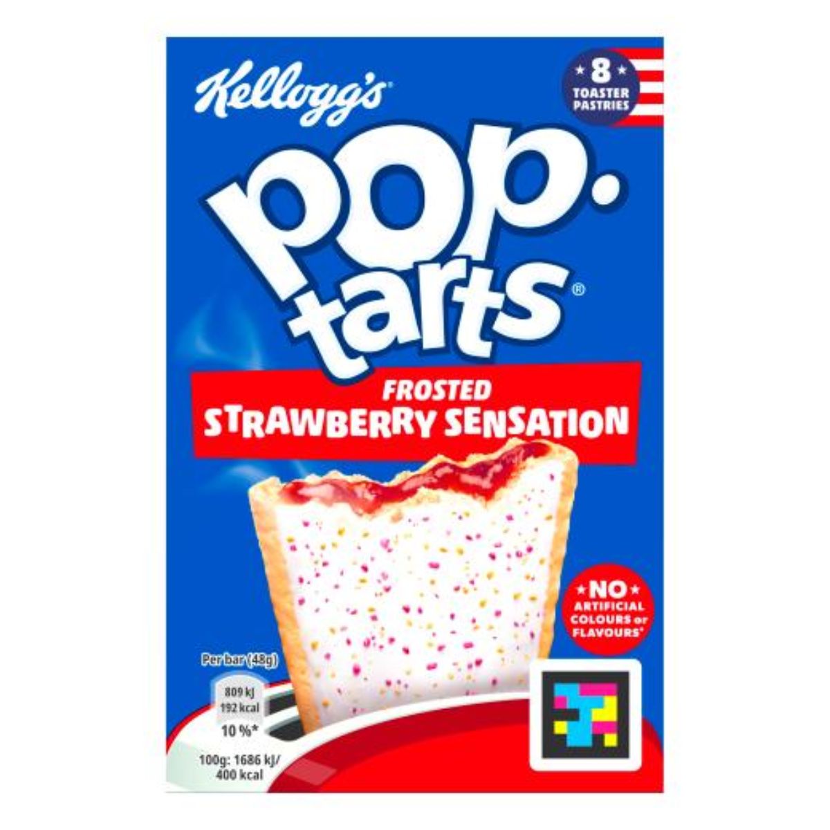 Kelloggs - Pop Tarts Frosted Strawberry Sensation - 8 × 48g's Hollister's pop tarts frosted strawberry sensation.