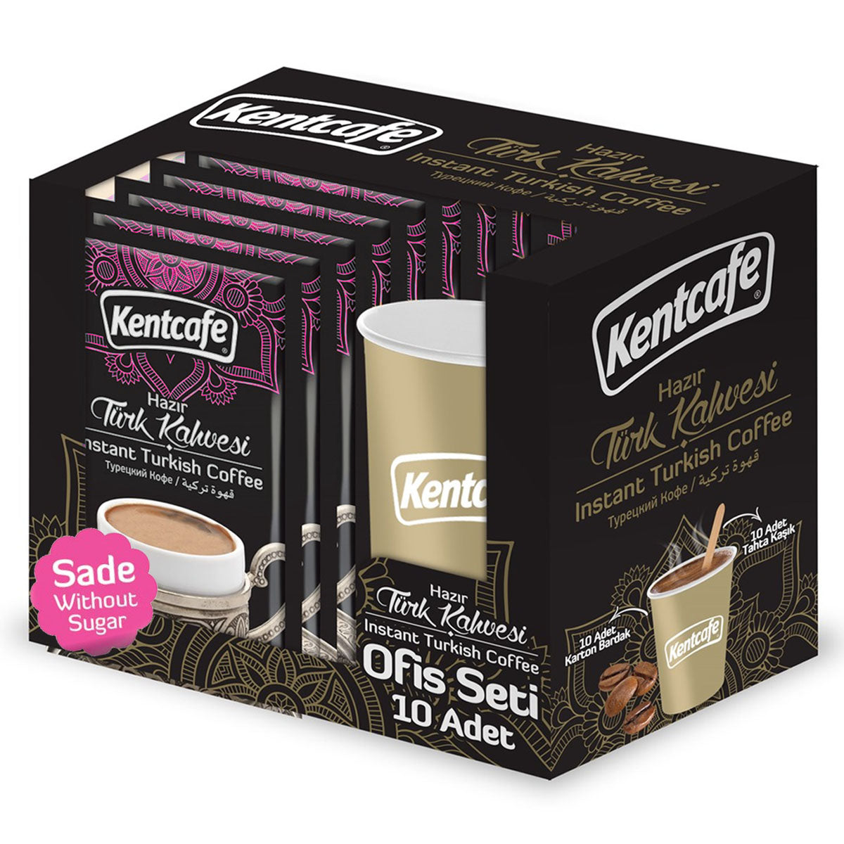 Kentcafe - Instant Turkish Coffee without Sugar (Disposable Cup Set) - 10x7g - Continental Food Store