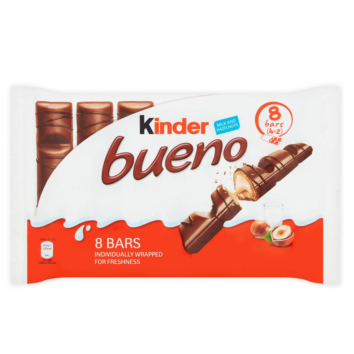 Kinder - Bueno Milk And Hazelnuts Bars - 172g - Continental Food Store Kinder - Bueno Milk And Hazelnuts Bars - 172g - Continental Food Store