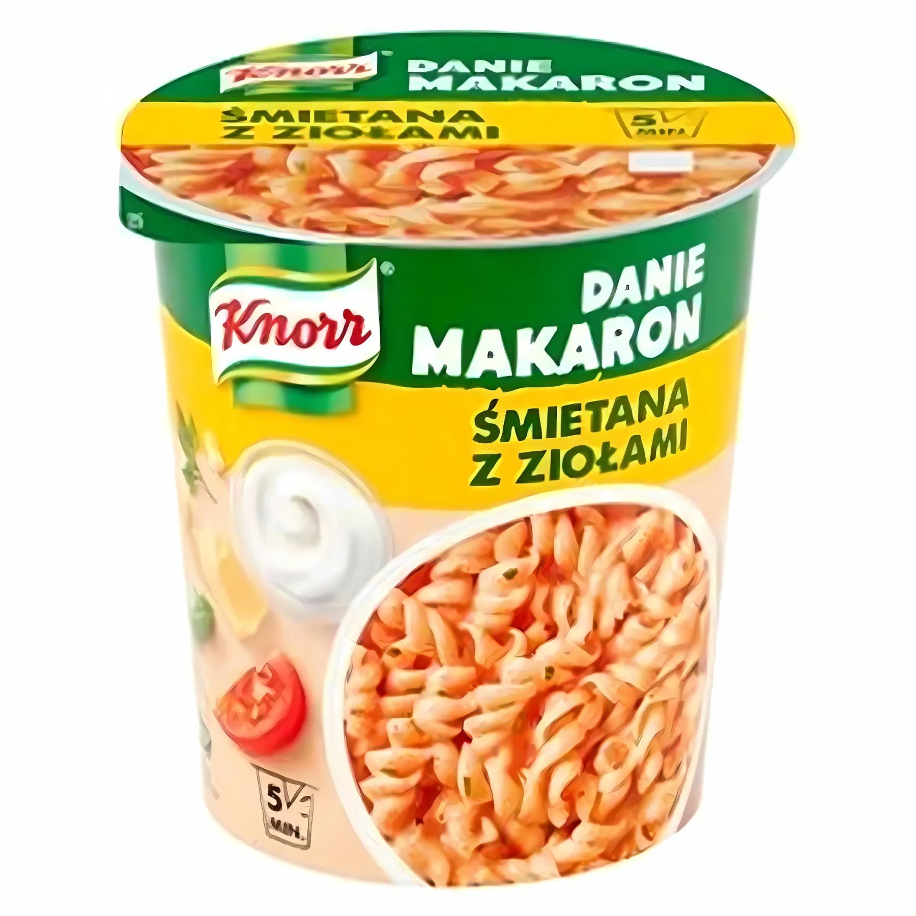 Knorr Instant Pasta with Cream & Herbs (59g) features an image of the prepared dish on its packaging, making it a perfect quick meal option. Knorr Instant Pasta with Cream & Herbs (59g) features an image of the prepared dish on its packaging, making it a perfect quick meal option.