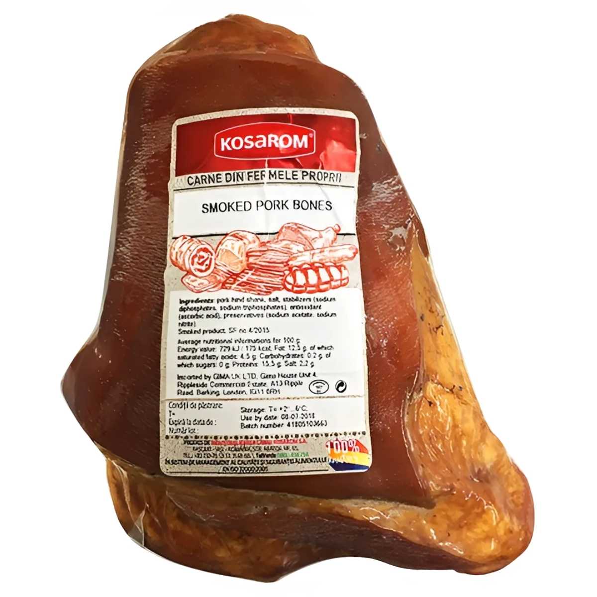 Kosarom - Pork Bone - 1000g (varies) comes with a white label and is ideal for adding a rich, smoky flavor to soups and stews while boosting nutrition. Kosarom - Pork Bone - 1000g (varies) comes with a white label and is ideal for adding a rich, smoky flavor to soups and stews while boosting nutrition.