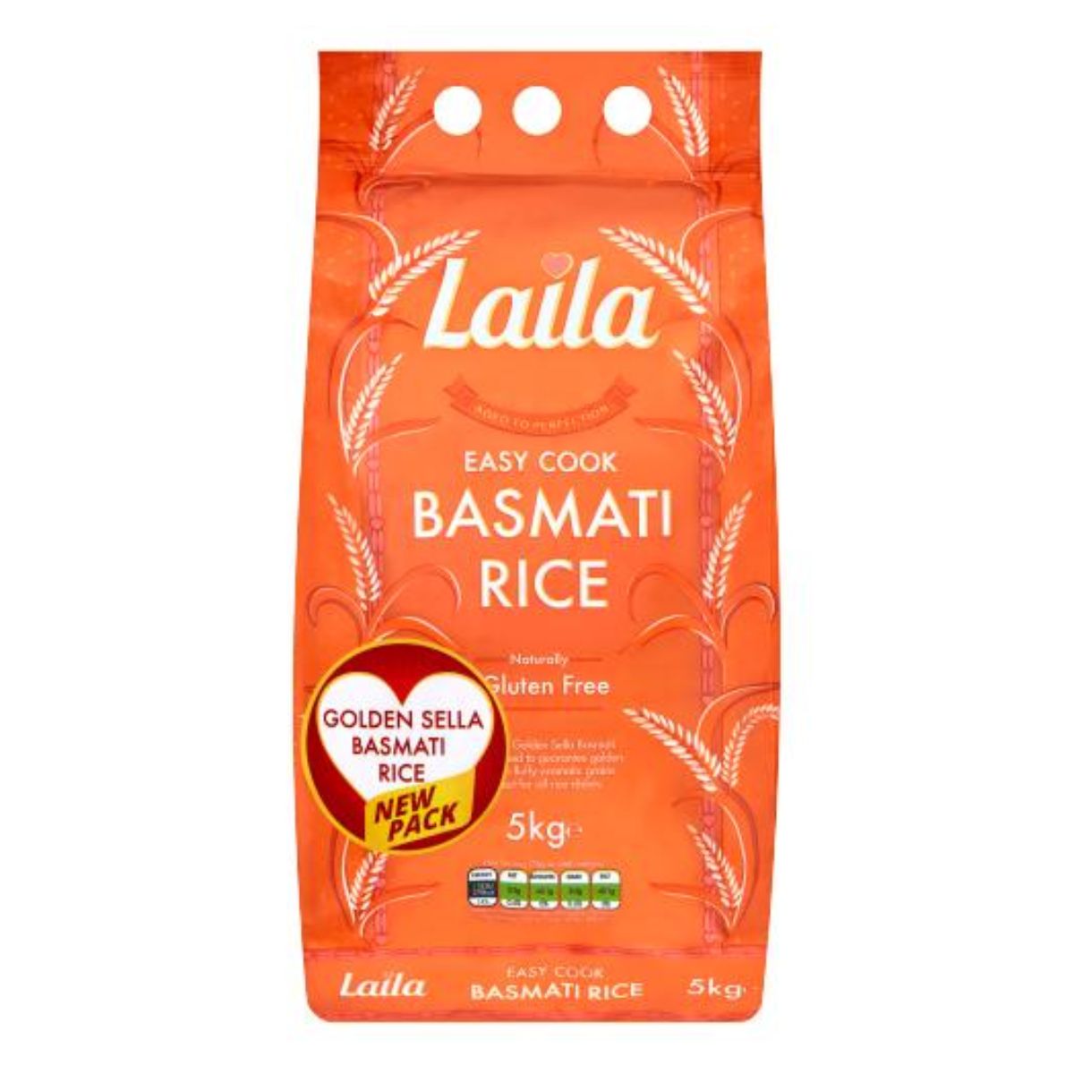 Laila - Golden Sella Basmati Rice - 5kg. Laila - Golden Sella Basmati Rice - 5kg.