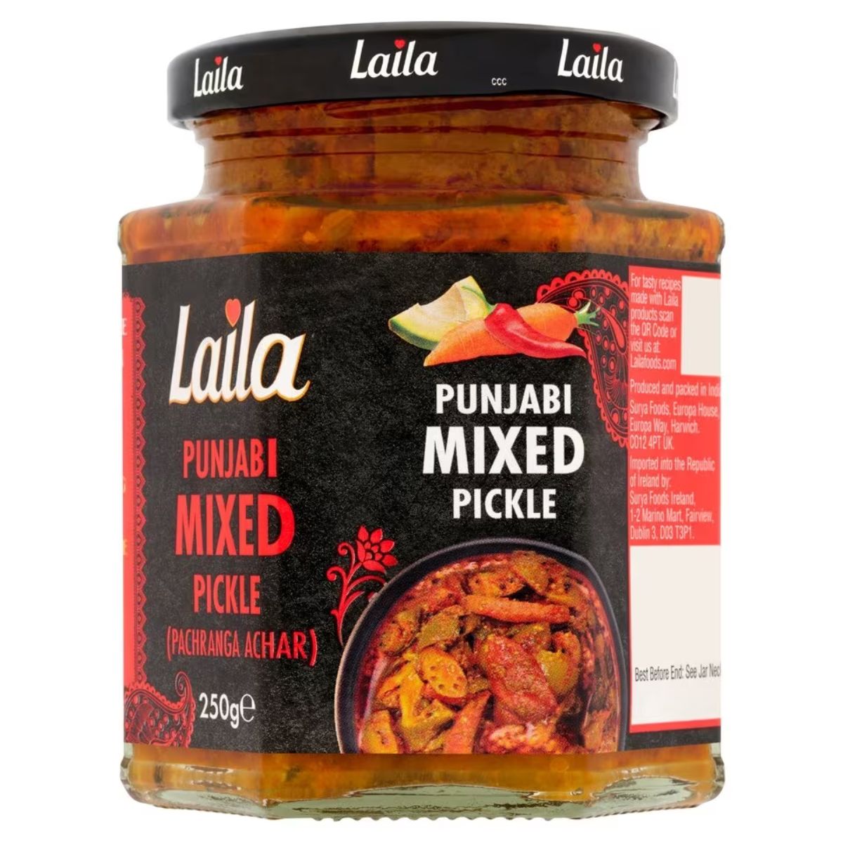 A jar of Laila - Punjabi Mixed Pickle - 250g.