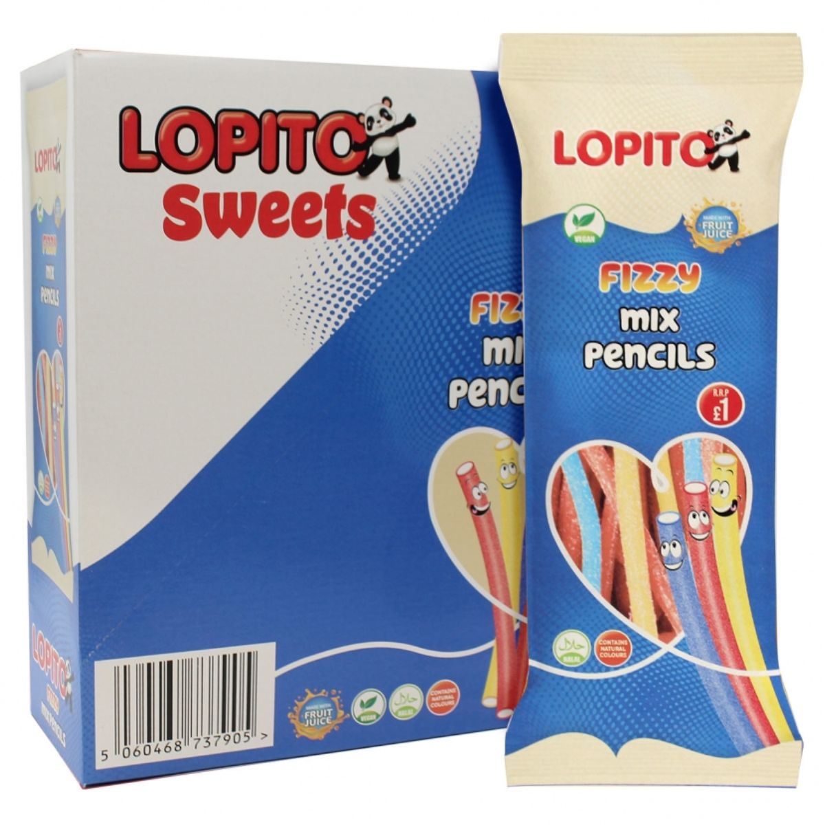 A box of Lopito - Fizzy Mix Pencil - 150g mini pencils.