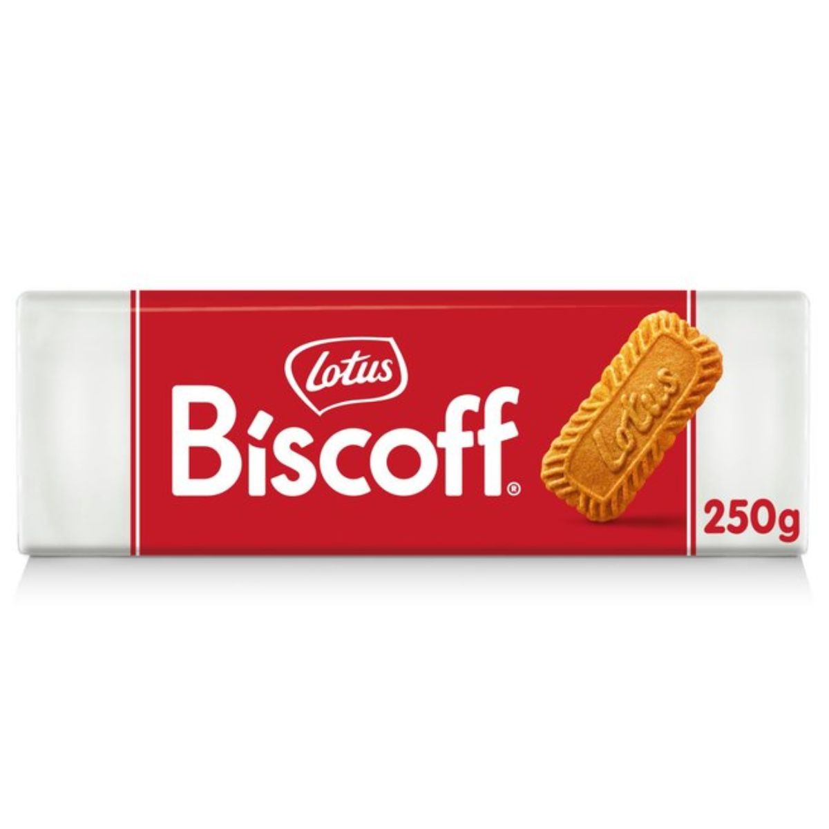 A bar of Lotus - Biscoff Original Caramelised Biscuit - 250g on a white background. A bar of Lotus - Biscoff Original Caramelised Biscuit - 250g on a white background.