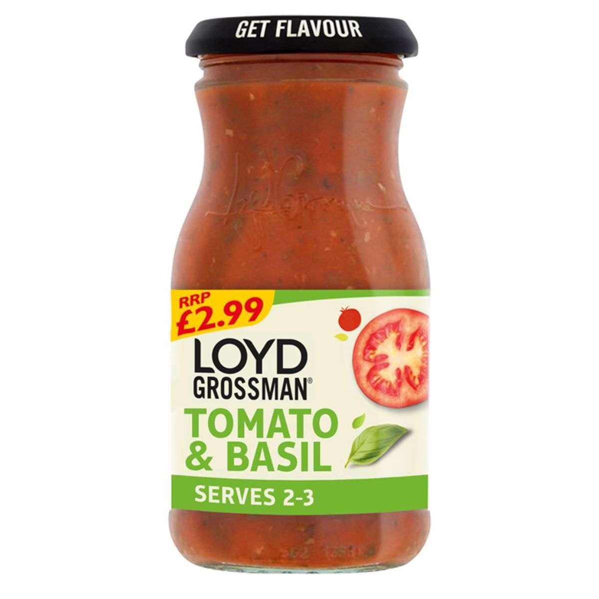 Sentence with product name: Loyd Grossman - Tomato & Basil Pasta Sauce - 350g.