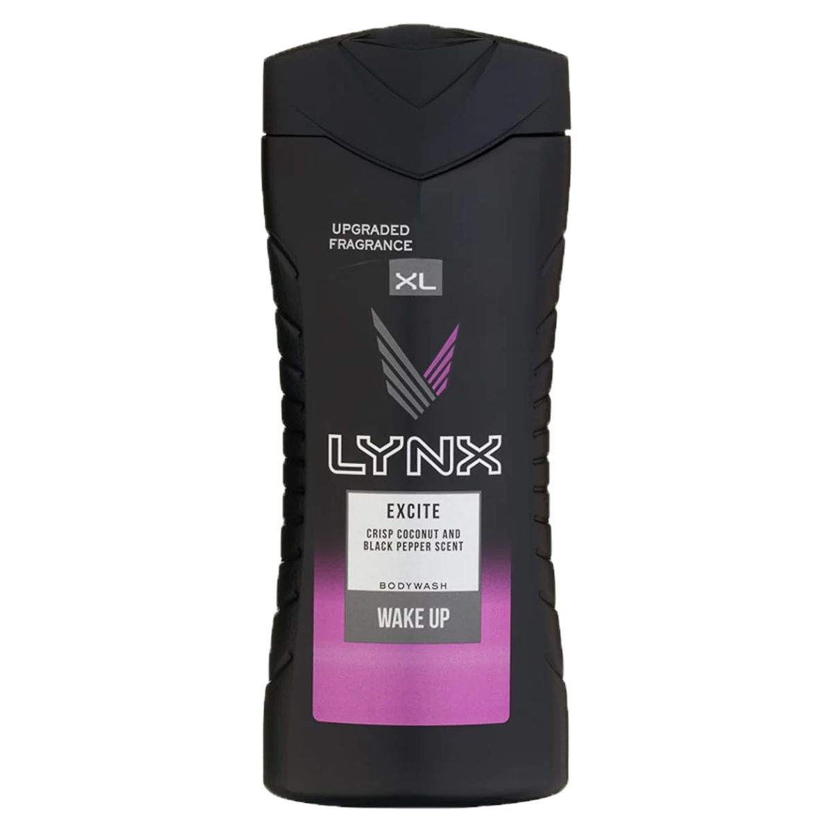 Bottle of Lynx - Shower Gel Excite - 225ml with crisp coconut and black pepper scent.