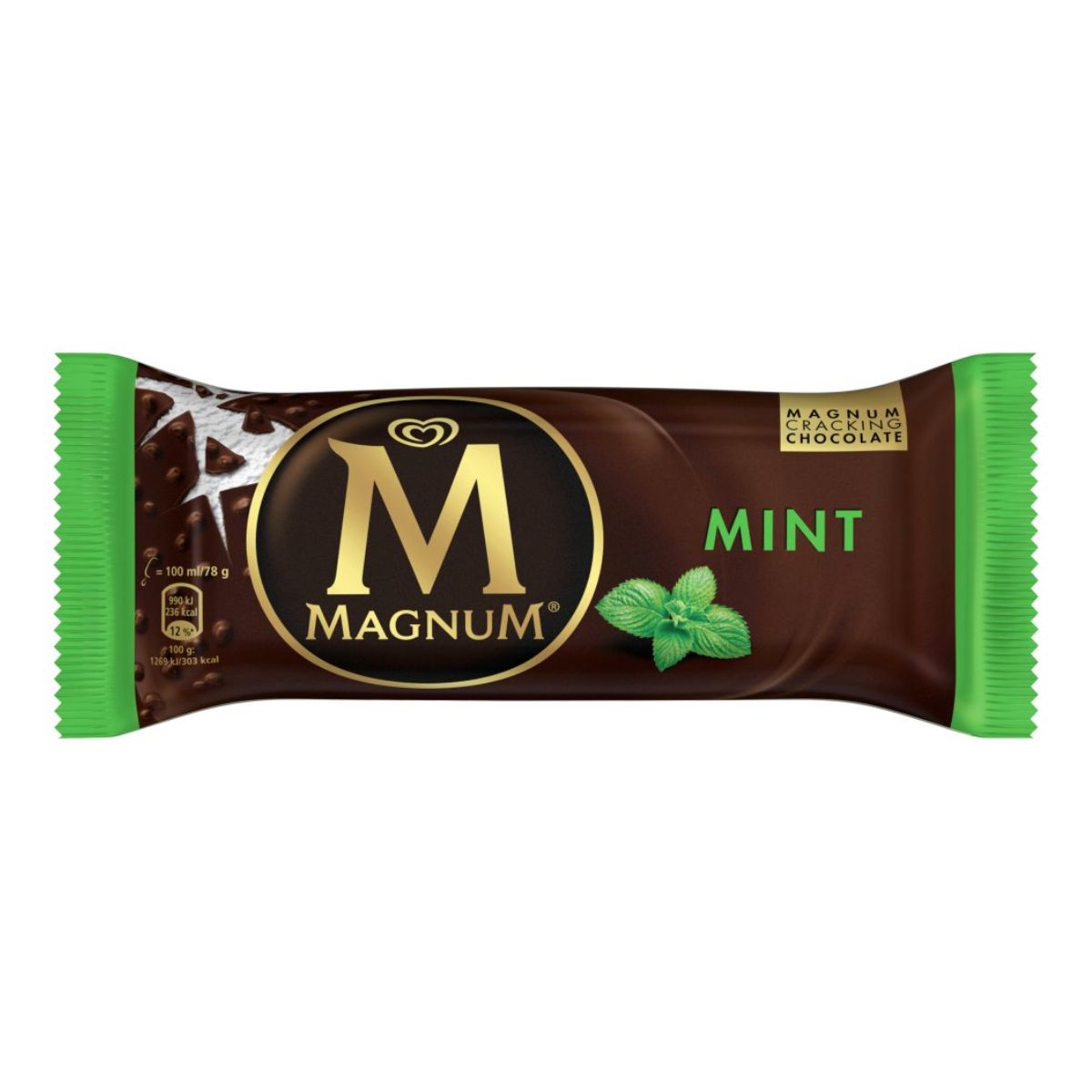 Magnum - Crackling Chocolate Mint - 78g mint chocolate bar.