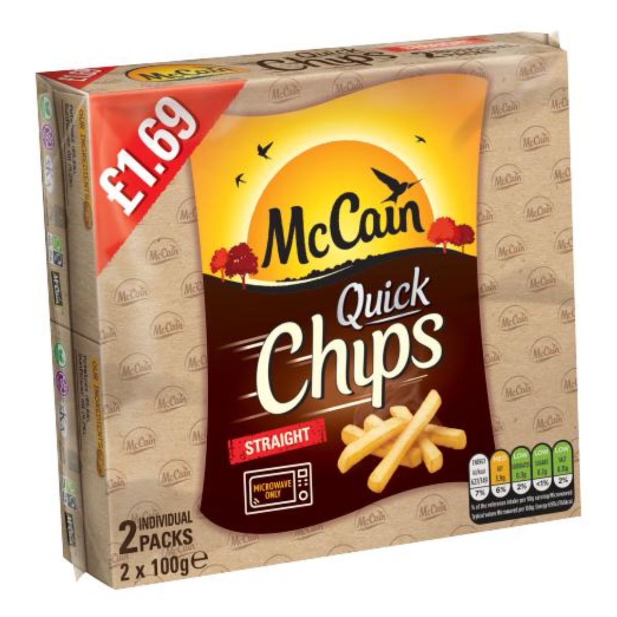 McCain - Quick Chips Straight - 2 x 100g in a box.