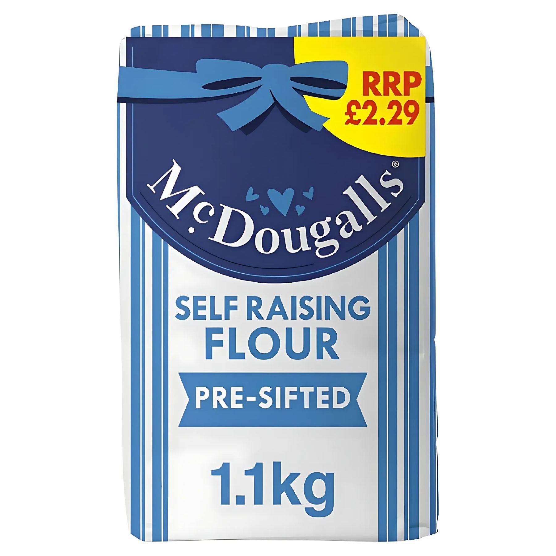 A 1.1kg bag of McDougalls Self Raising Flour, ideal for baking light cakes, has a recommended retail price of £2.29. A 1.1kg bag of McDougalls Self Raising Flour, ideal for baking light cakes, has a recommended retail price of £2.29.