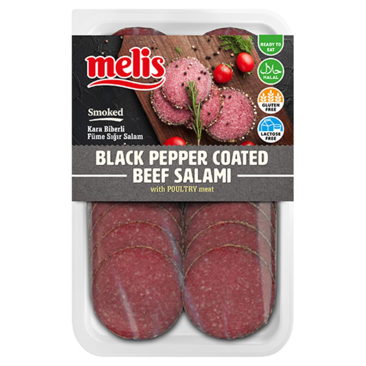 Melis - Coated & Smoked Poultry Meat & Black Pepper Beef Salami - 80g