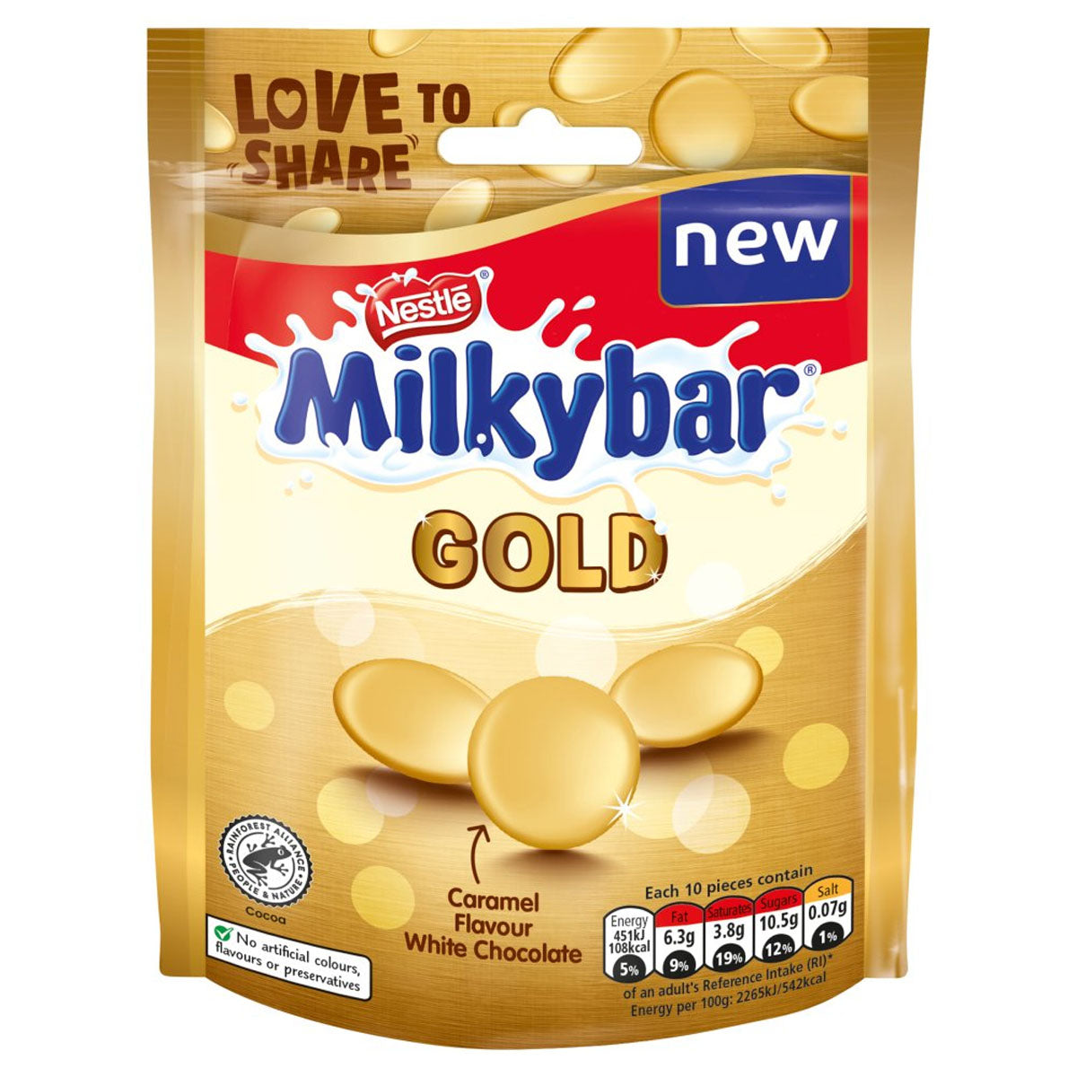 Nestle - Milkybar Buttons Gold Caramel White Chocolate Sharing Bag - 86g - Continental Food Store