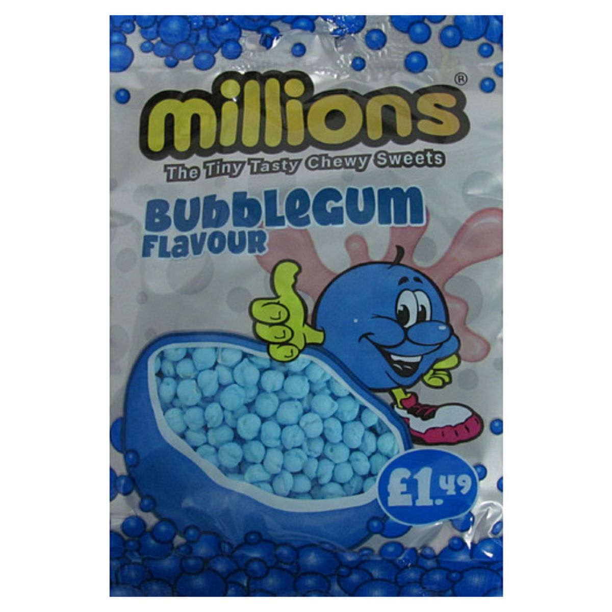 A bag of Millions - Bubblegum Flavour - 110g. A bag of Millions - Bubblegum Flavour - 110g.
