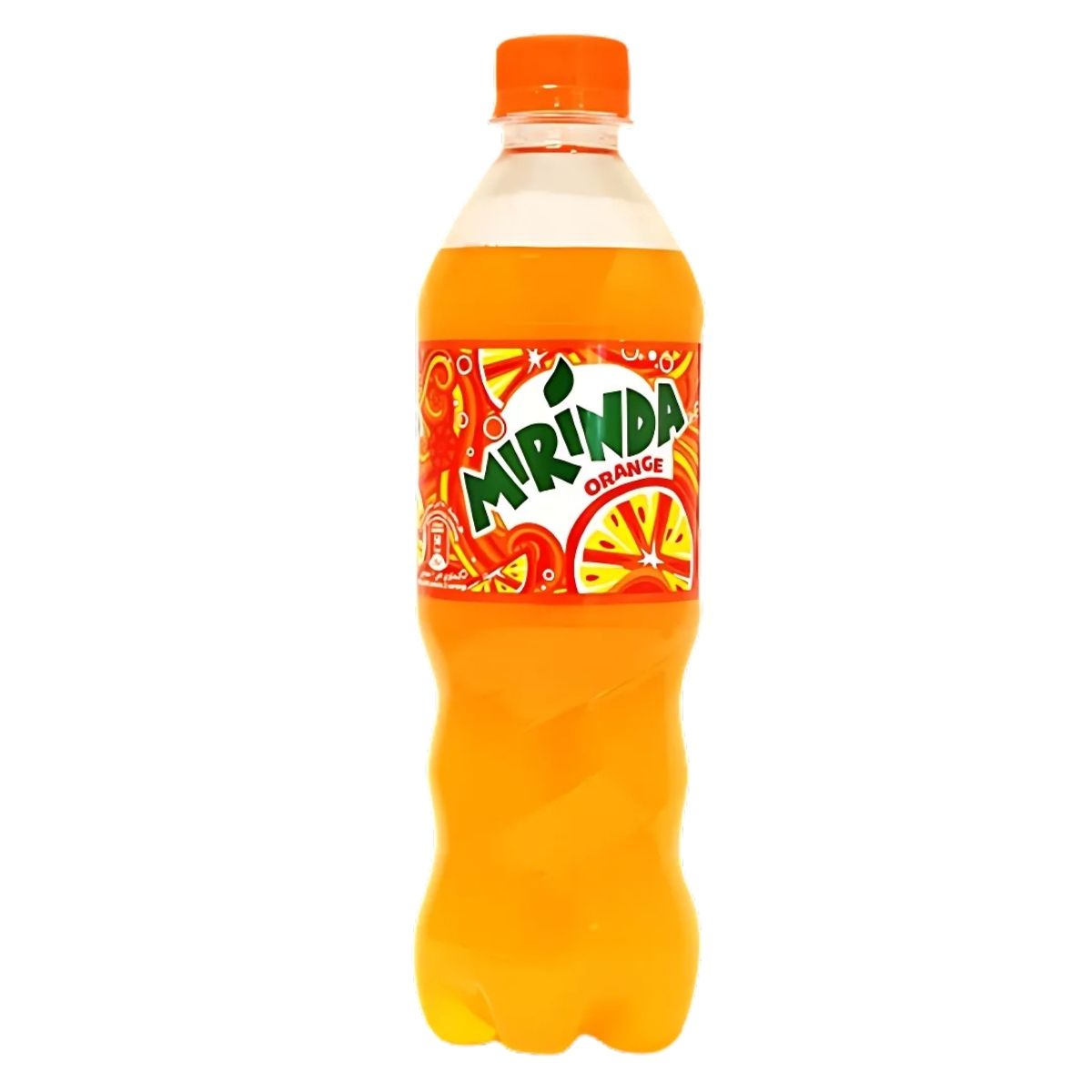 This plastic bottle of Mirinda - Orange Bottle - 500ml is a carbonated beverage featuring a vibrant orange label decorated with lively citrus illustrations and the iconic Mirinda logo. This plastic bottle of Mirinda - Orange Bottle - 500ml is a carbonated beverage featuring a vibrant orange label decorated with lively citrus illustrations and the iconic Mirinda logo.