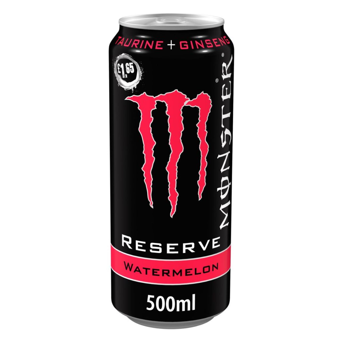 A Monster - Energy Drink Reserve Watermelon - 500ml with taurine and ginseng.