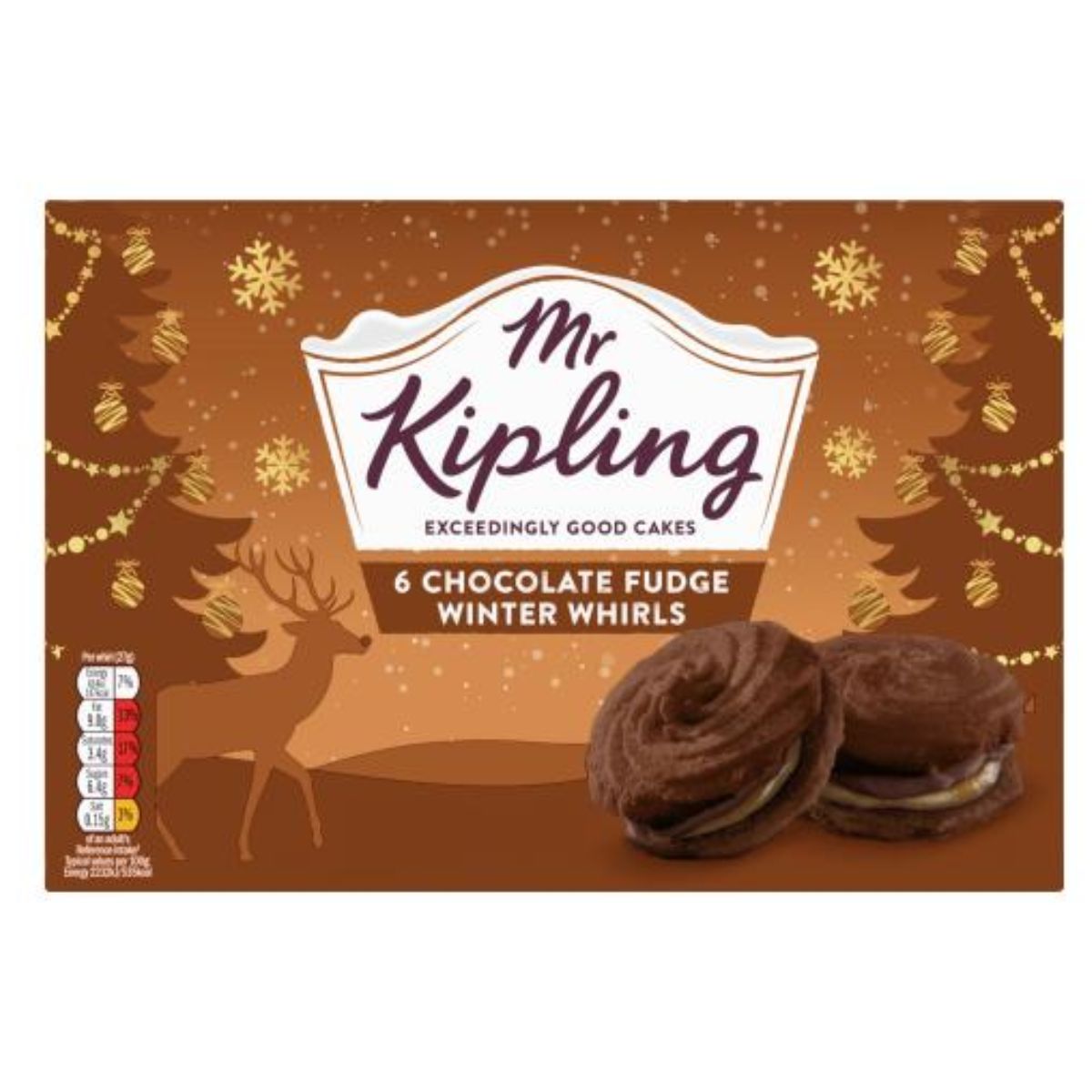 Mr Kipling's Chocolate Fudge Winter Whirls - 6pcs.