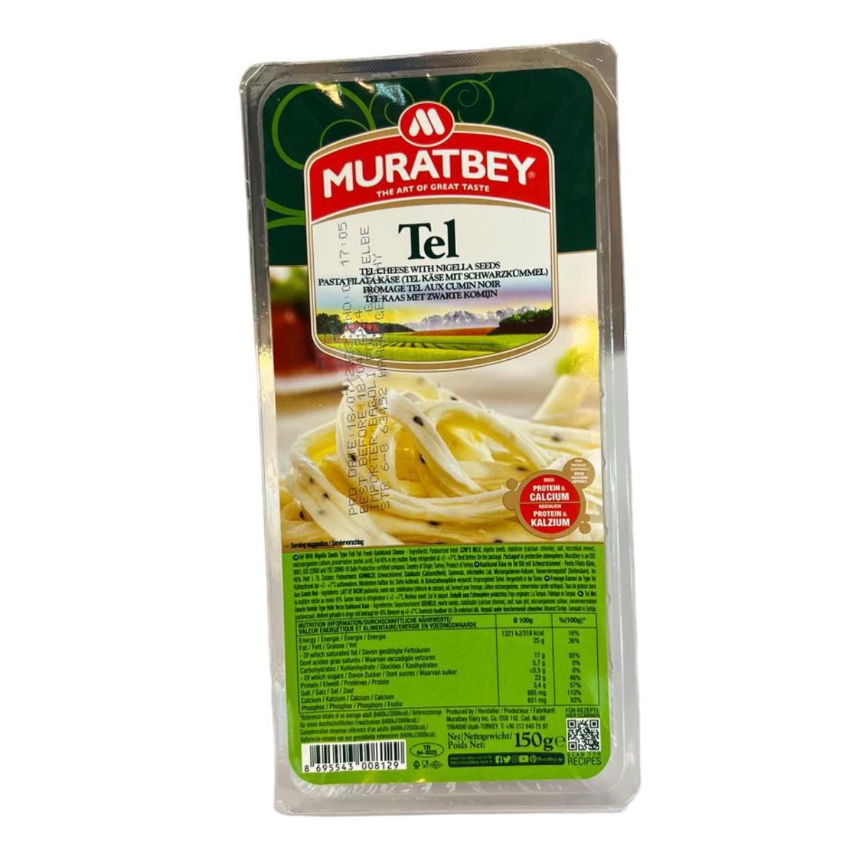 A package of Muratbey - Tel Cheese - 150g on a white background.