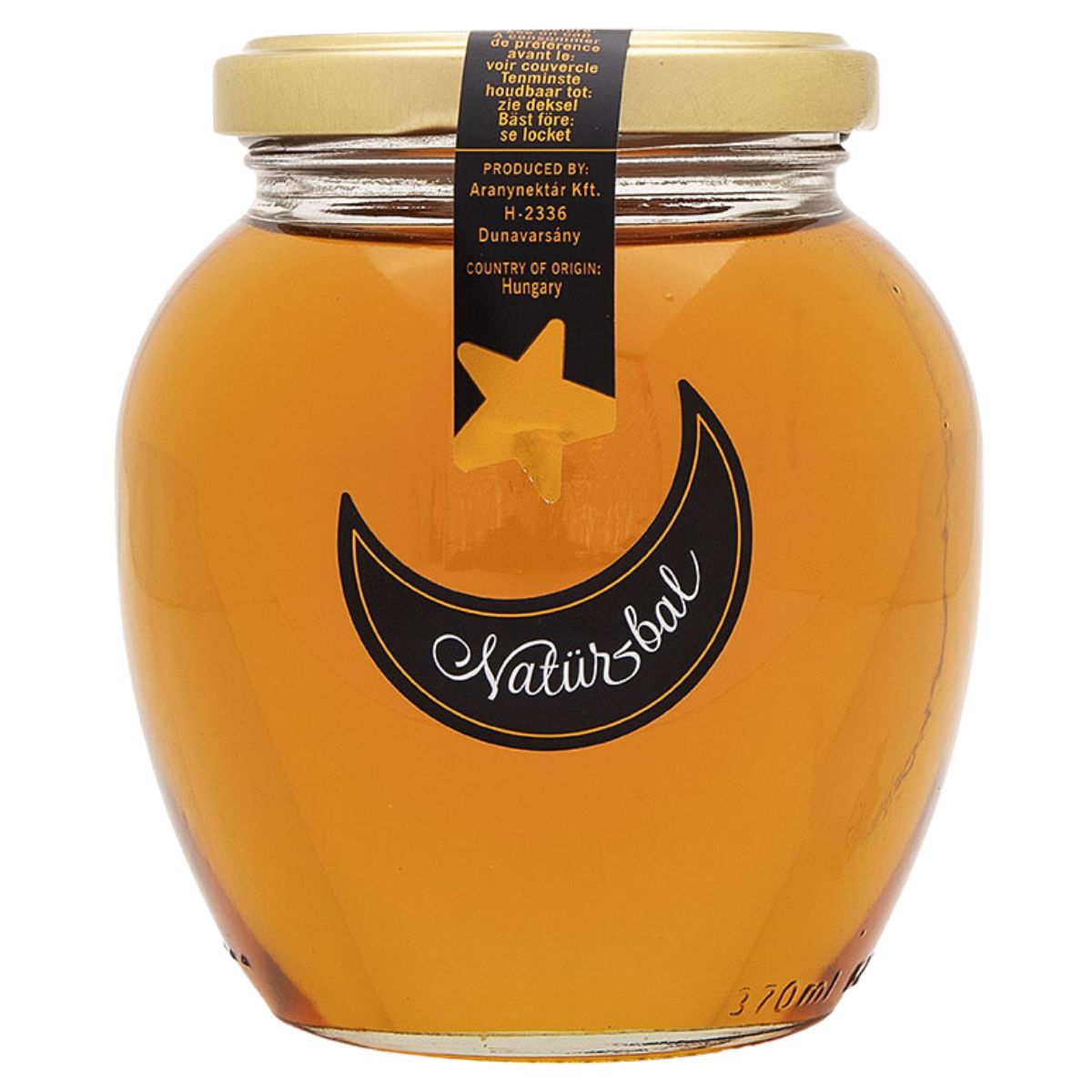 Naturbal - Syrup With Honey - 450g with a crescent moon and star label design.
