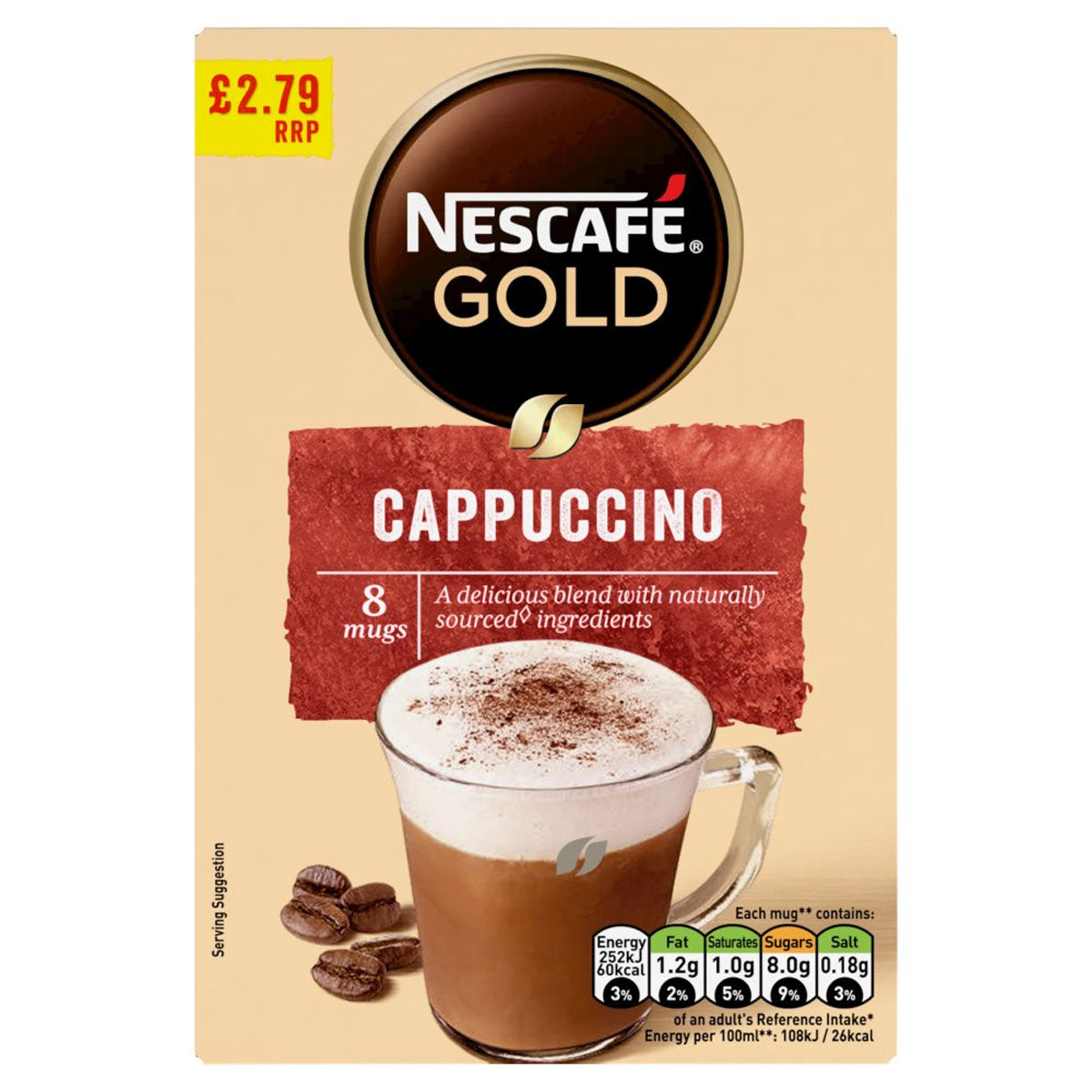 Nescafe - Gold Cappuccino Instant Coffee Sachets - 8x15.5g - Continental Food Store