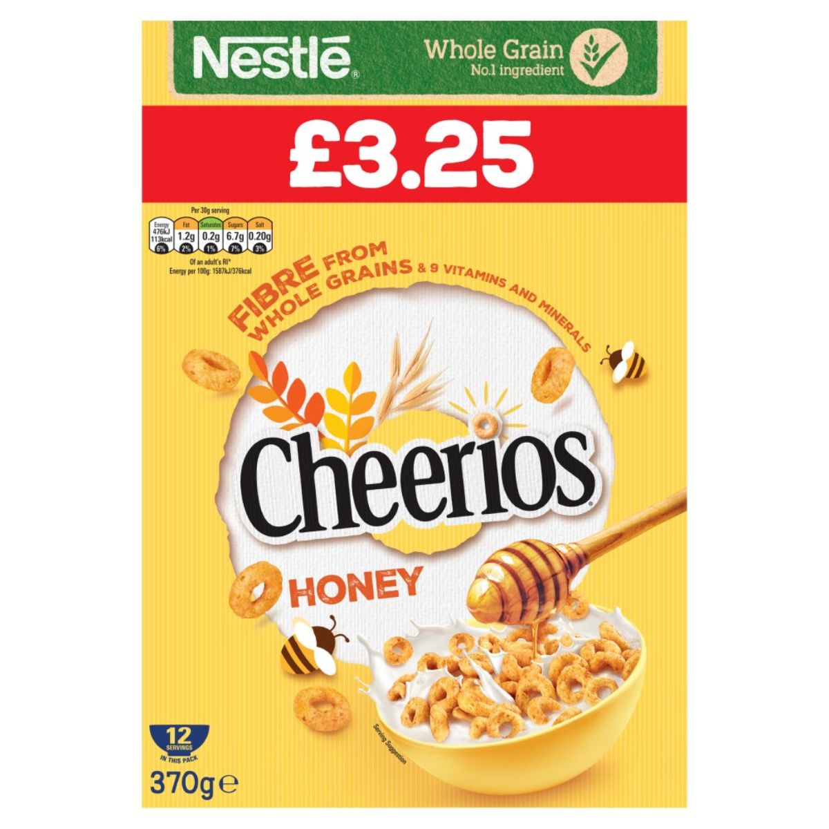 Nestle Cheerios Honey Cereal - 370g box.