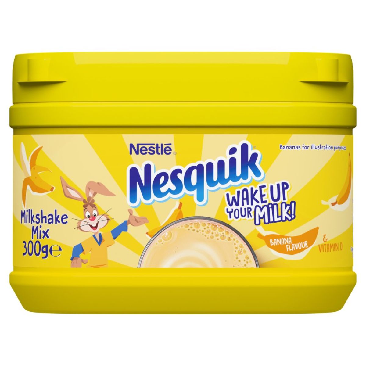 A container of Nestle - Nesquik Banana Flavoured Milkshake Powder - 300g makes up your failure.