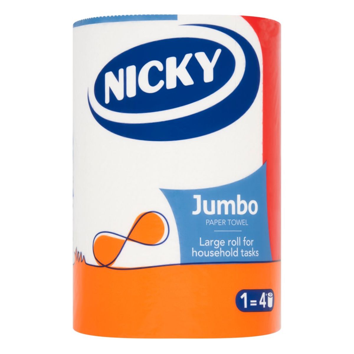 Nicky - Jumbo Paper Towel - 1pcs on a white background. Nicky - Jumbo Paper Towel - 1pcs on a white background.