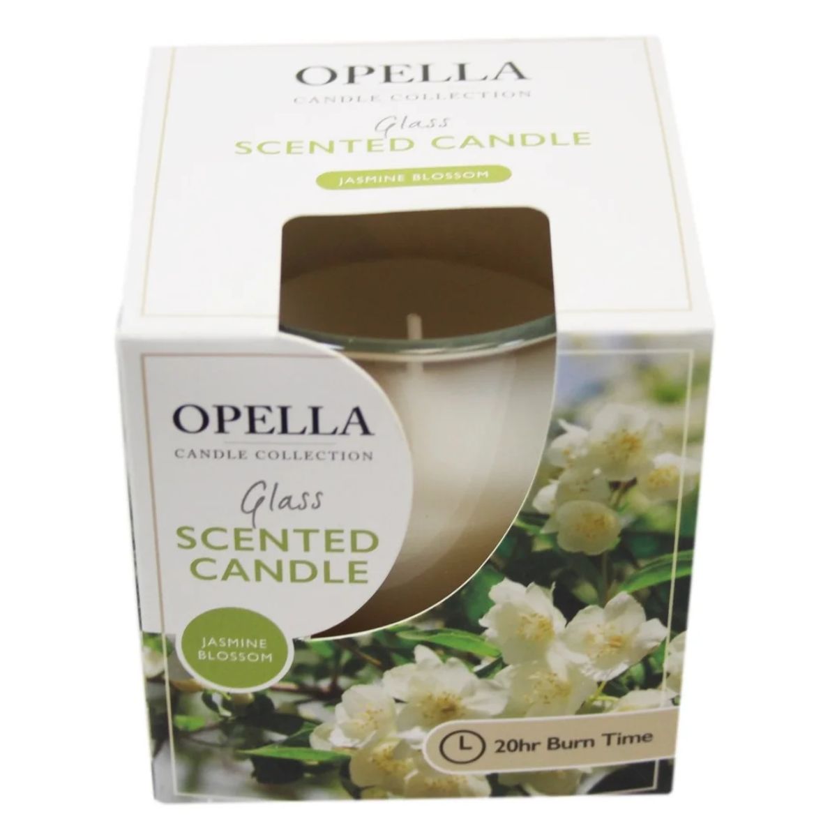Opella glass scented candle.