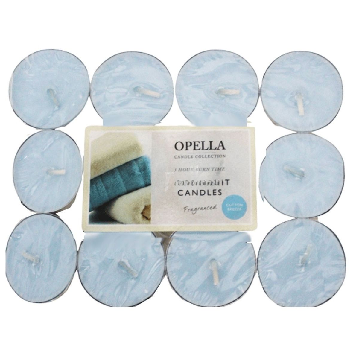 A group of Opella - Tealight Cotton Candles - 12pcs.