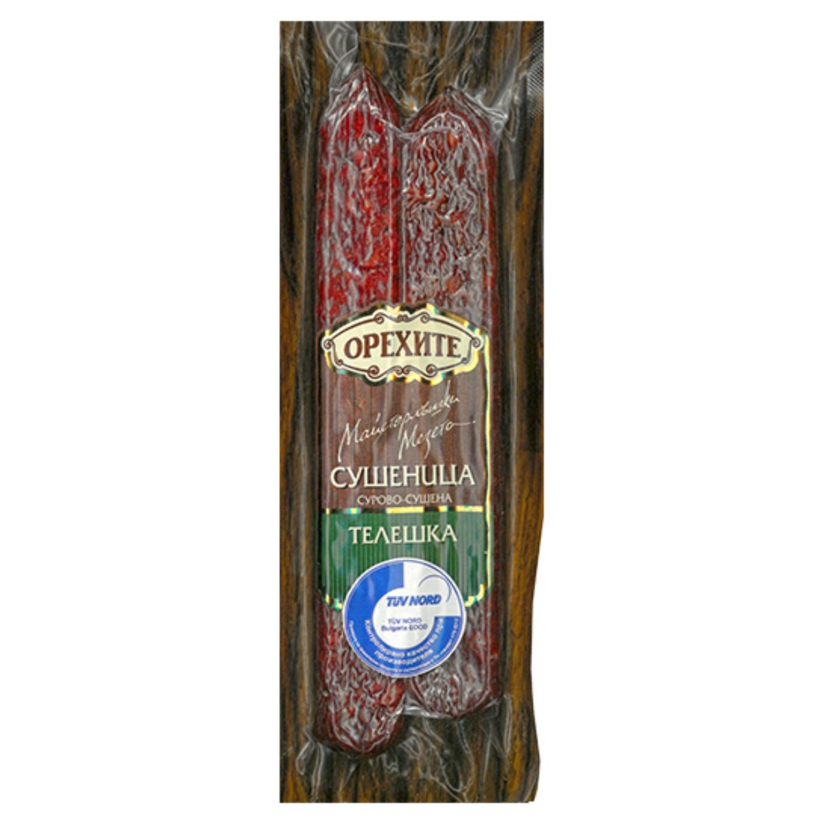 A package of Orehite - Raw Dried Sushentisa Veal (Beef) - 180g sausages in a package.