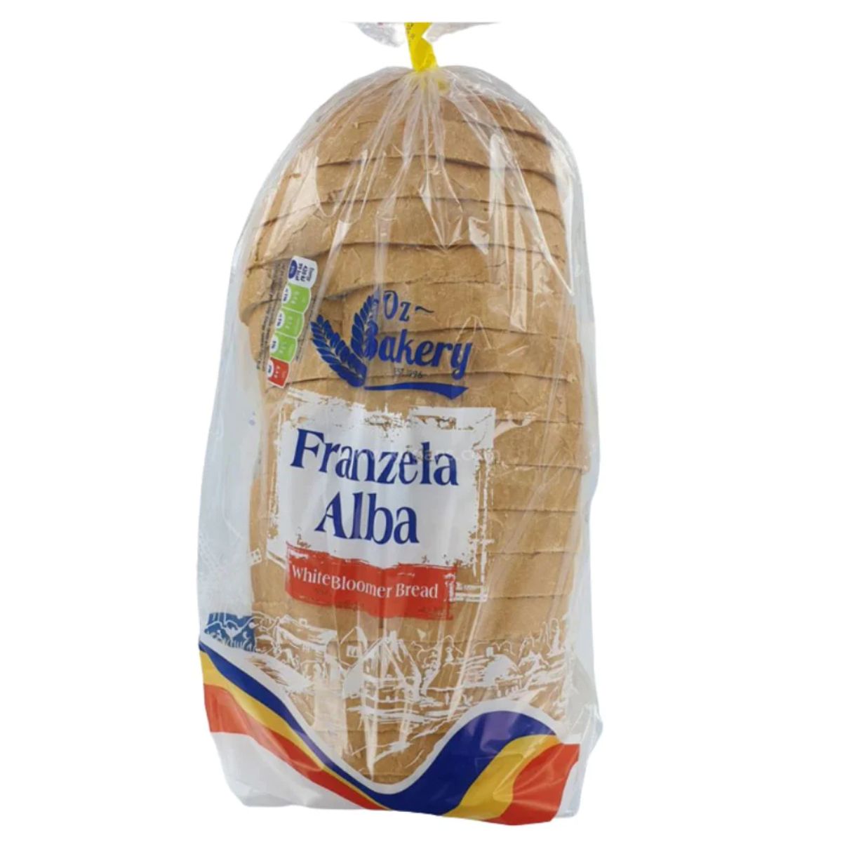 A bag of Oz Bakery - Franzela Alba - 500g with a label on it. A bag of Oz Bakery - Franzela Alba - 500g with a label on it.
