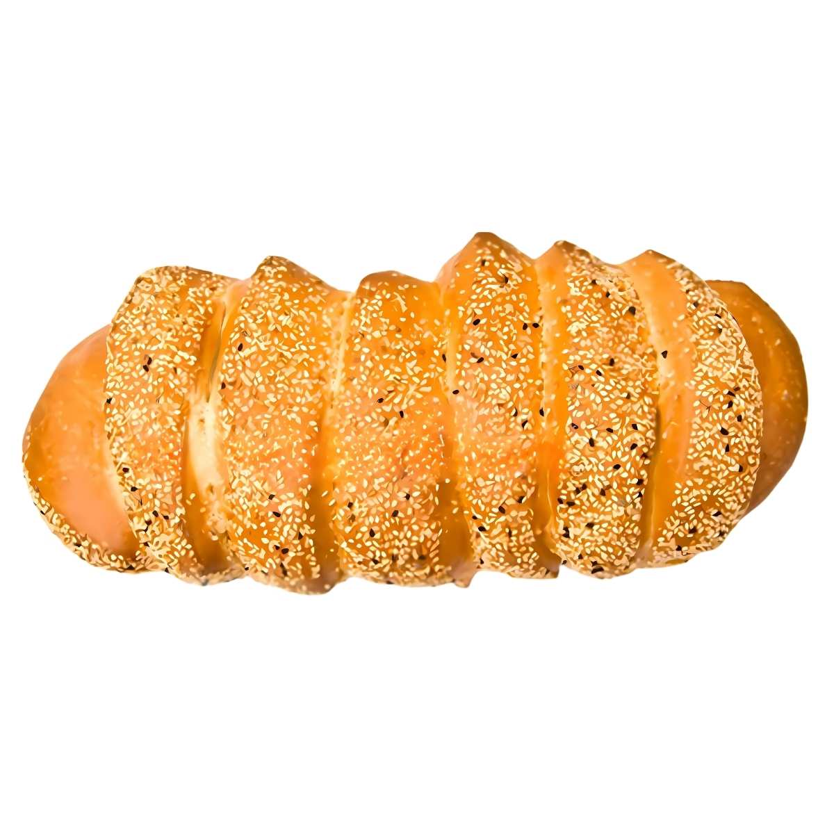 An Oz Bakery Corek Bread weighing 375g is a glazed, twisted pastry roll adorned with sesame seeds. An Oz Bakery Corek Bread weighing 375g is a glazed, twisted pastry roll adorned with sesame seeds.