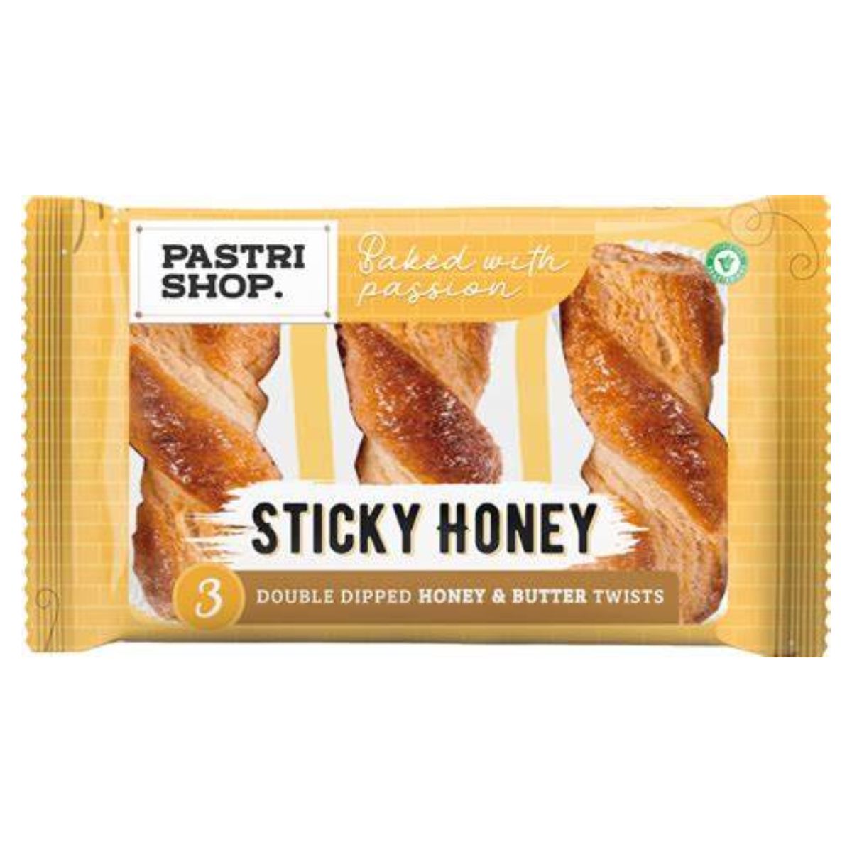 Pastry shop sticky honey double dipped honey & butter twists - 3 pcs.