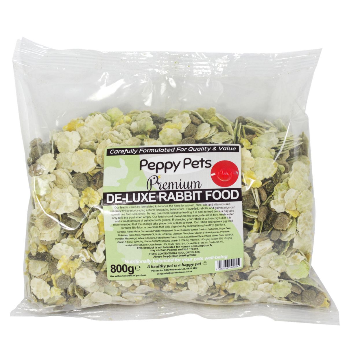 A bag of Peppy Pets - Deluxe Rabbit Food - 650g.