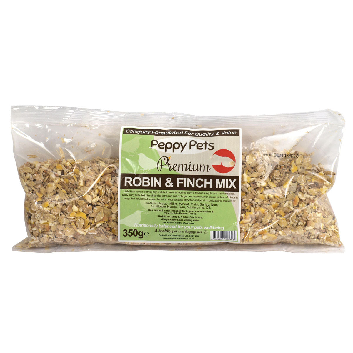A bag of Peppy Pets - Robin & Finch Mix - 350g.