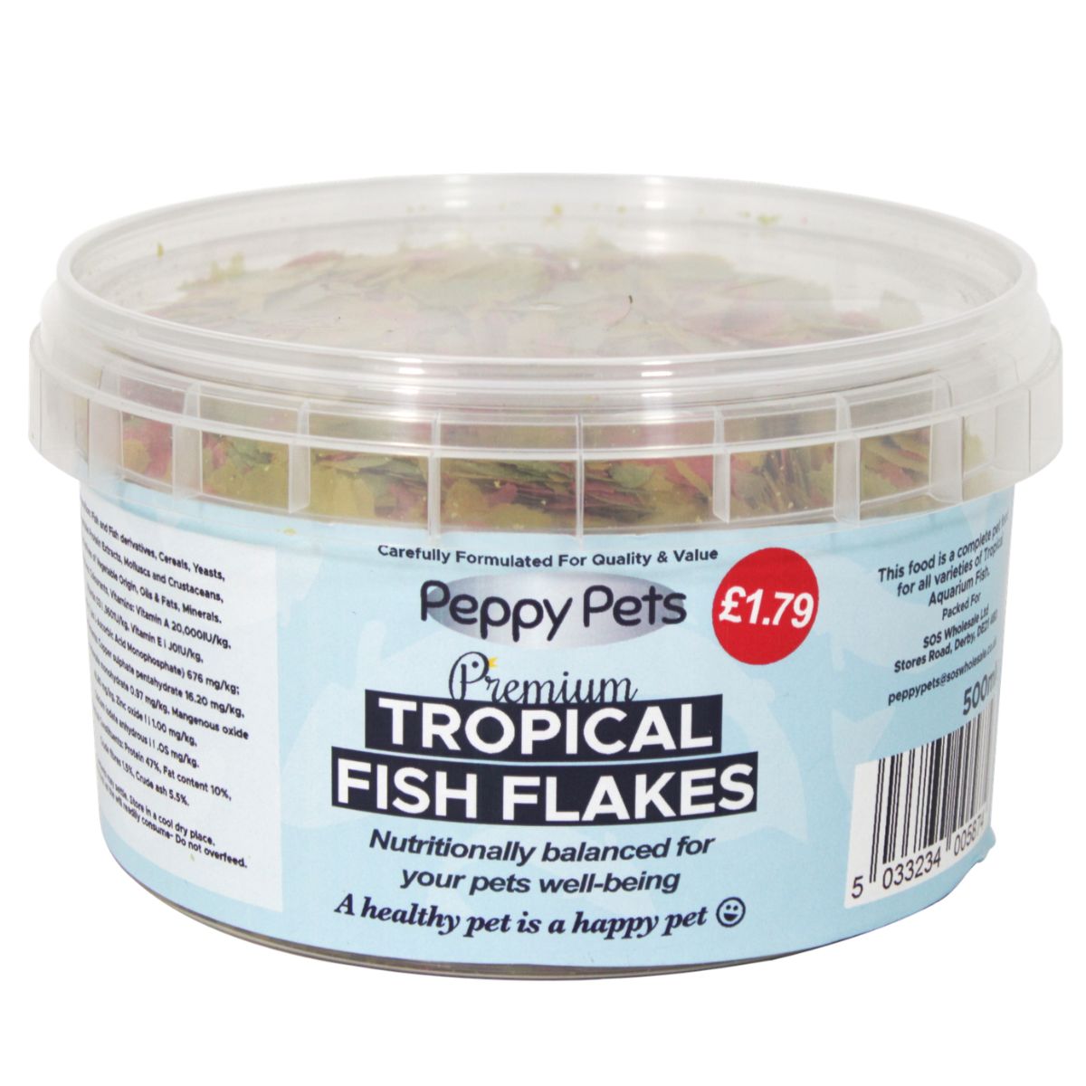 Peppy Pets - Tropical Fish Flakes - 500ml.