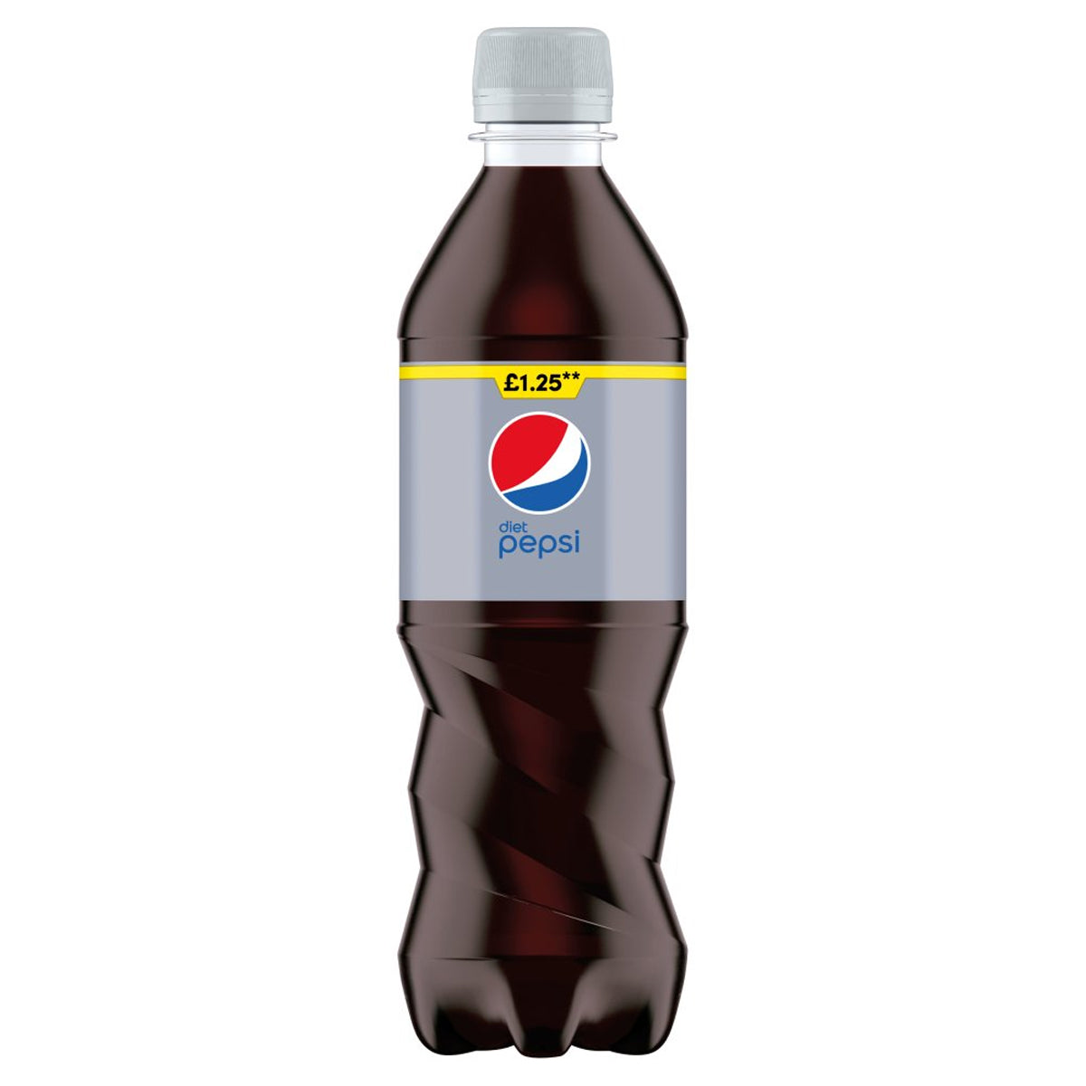 A Pepsi - Diet Cola Bottle - 500ml on a white background. A Pepsi - Diet Cola Bottle - 500ml on a white background.