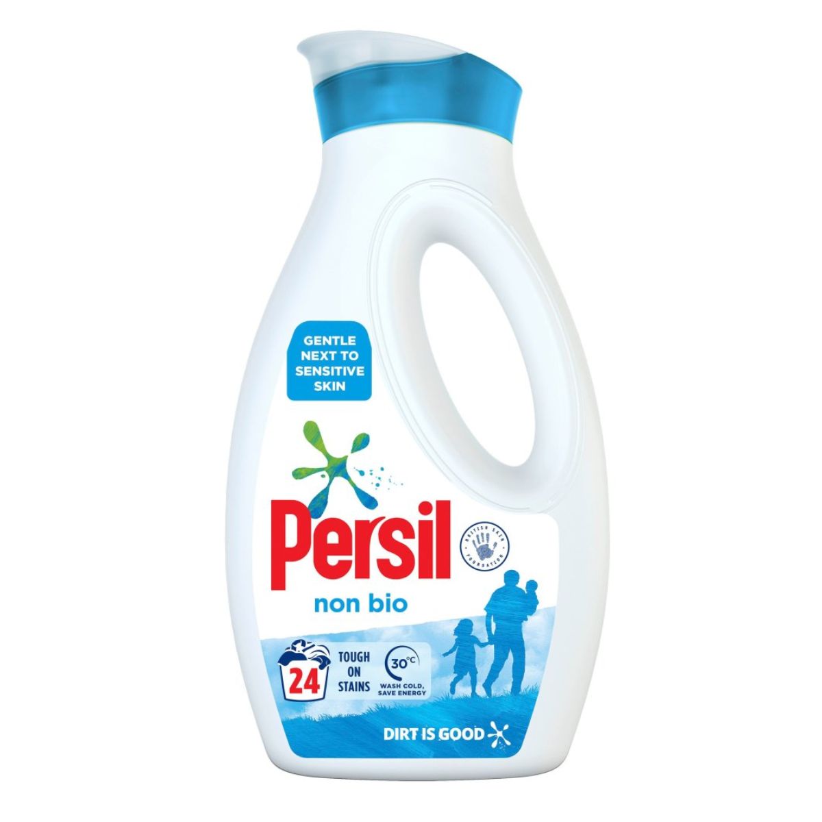 A bottle of Persil - Non Bio Liquid Detergent - 648ml on a white background.