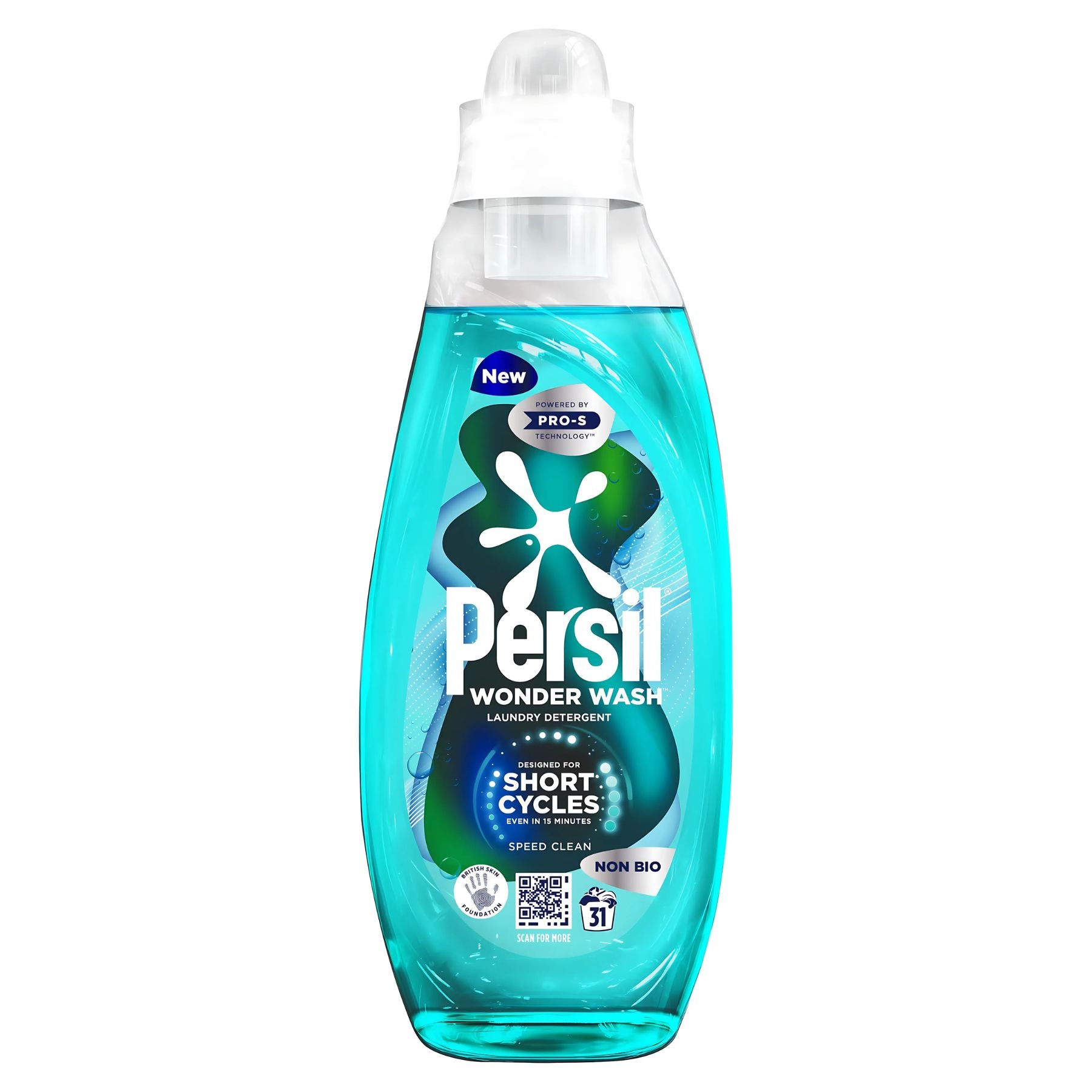 Persil Wonder Wash Speed Clean Non-Bio Laundry Detergent, 837ml, offers tough stain removal and gentle care for sensitive skin. Its blue-green liquid is ideal for short cycles and provides up to 31 washes. Persil Wonder Wash Speed Clean Non-Bio Laundry Detergent, 837ml, offers tough stain removal and gentle care for sensitive skin. Its blue-green liquid is ideal for short cycles and provides up to 31 washes.