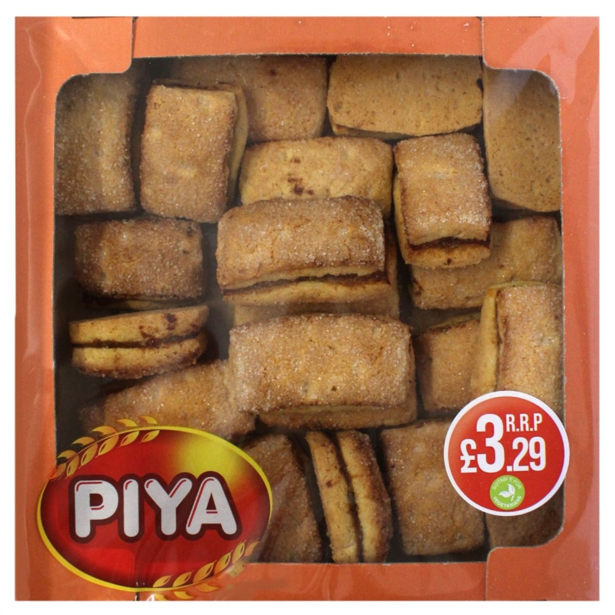 A box of Piya - Cookies Apple Pie - 400g on a white background.