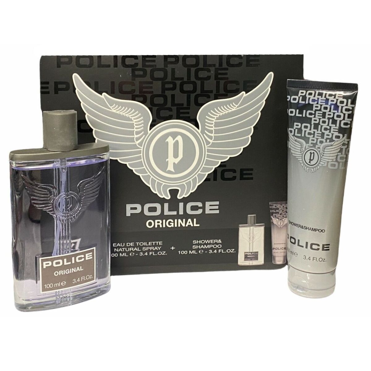 Police Original - 100ml Edt Spray and 100ml Shower & Shampoo Gift Set gift set for men.