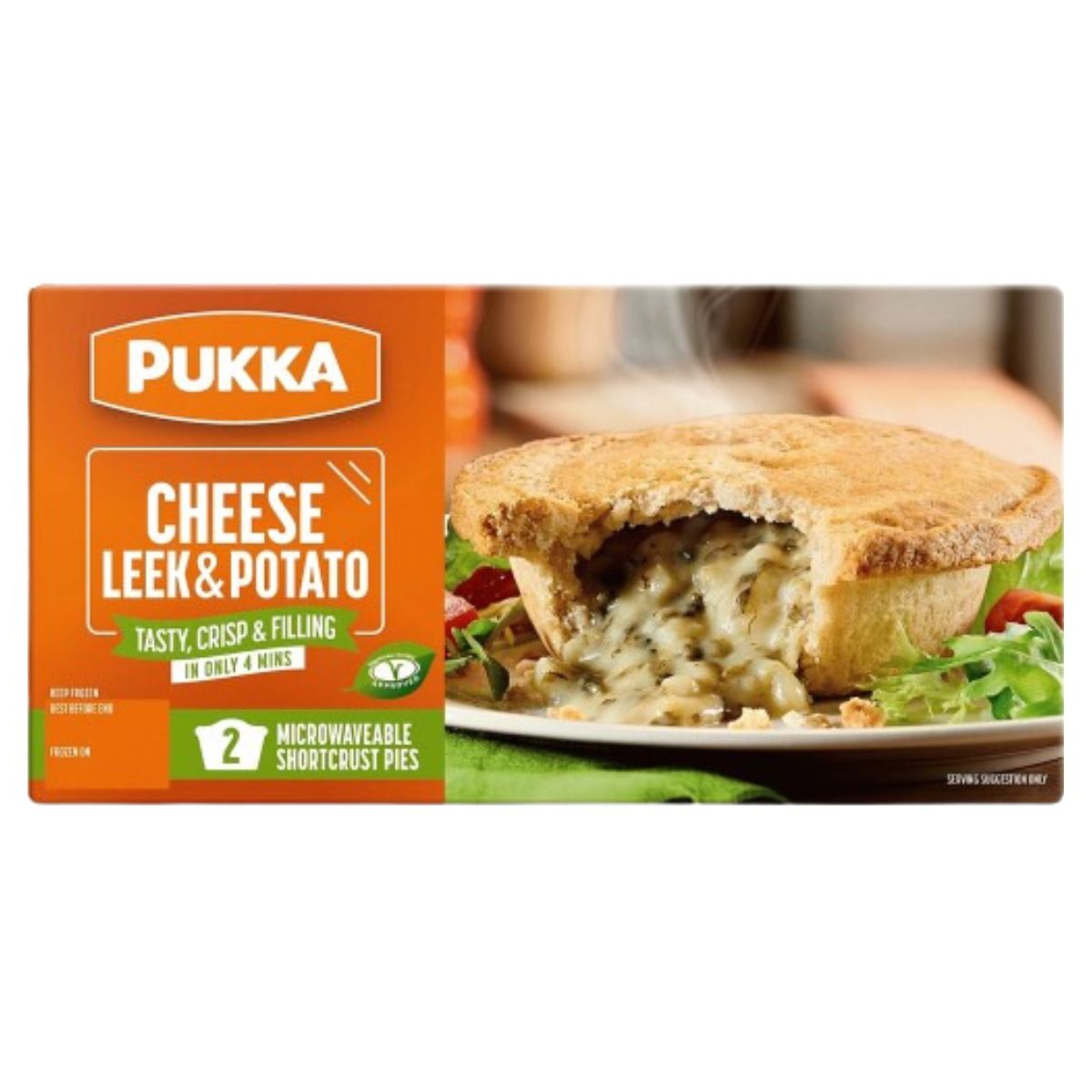A box of Pukka - Cheese leak & Potato Veggie Pies - 179g.