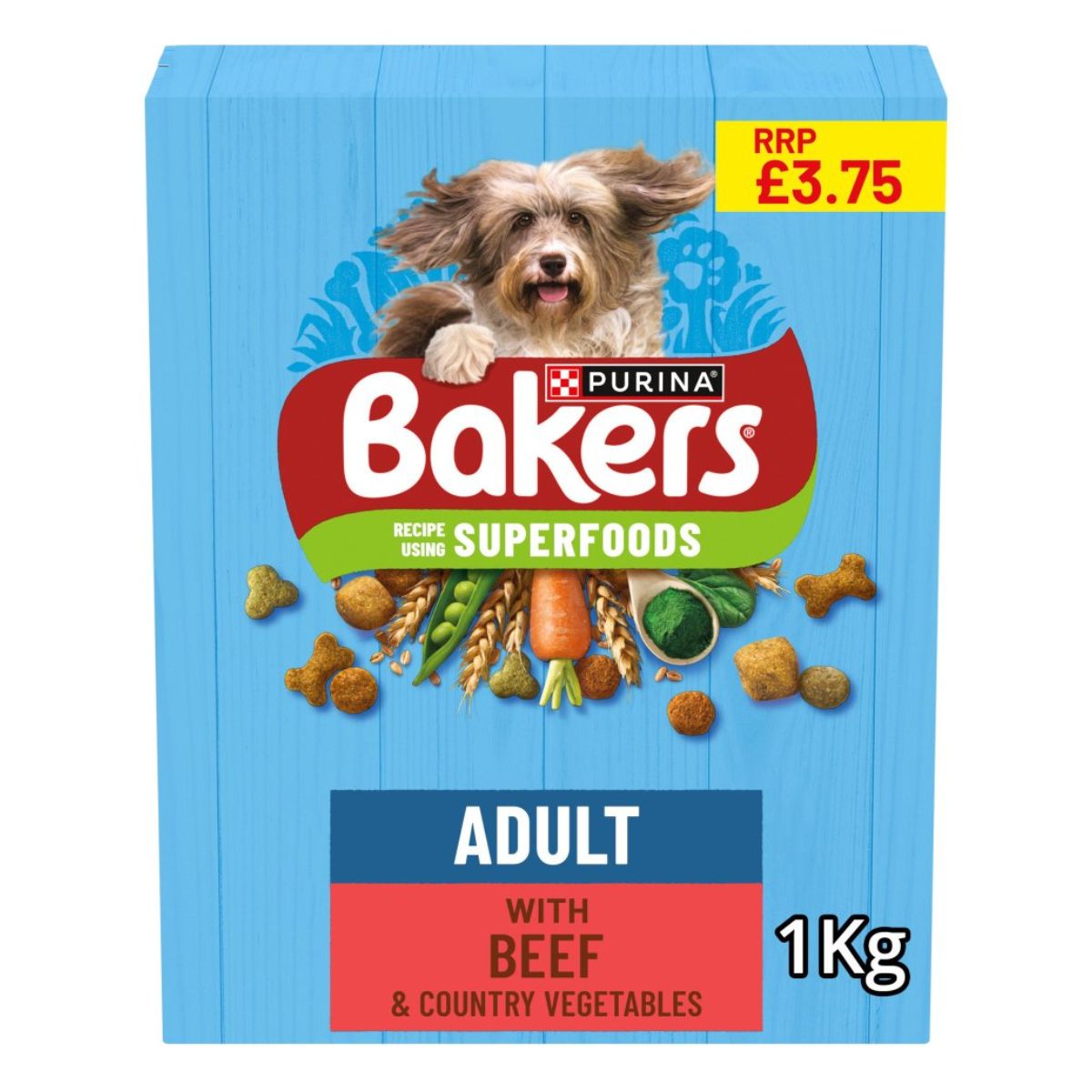 Purina - Bakers Adult with Tasty Beef & Country Vegetables - 1kg dog food.