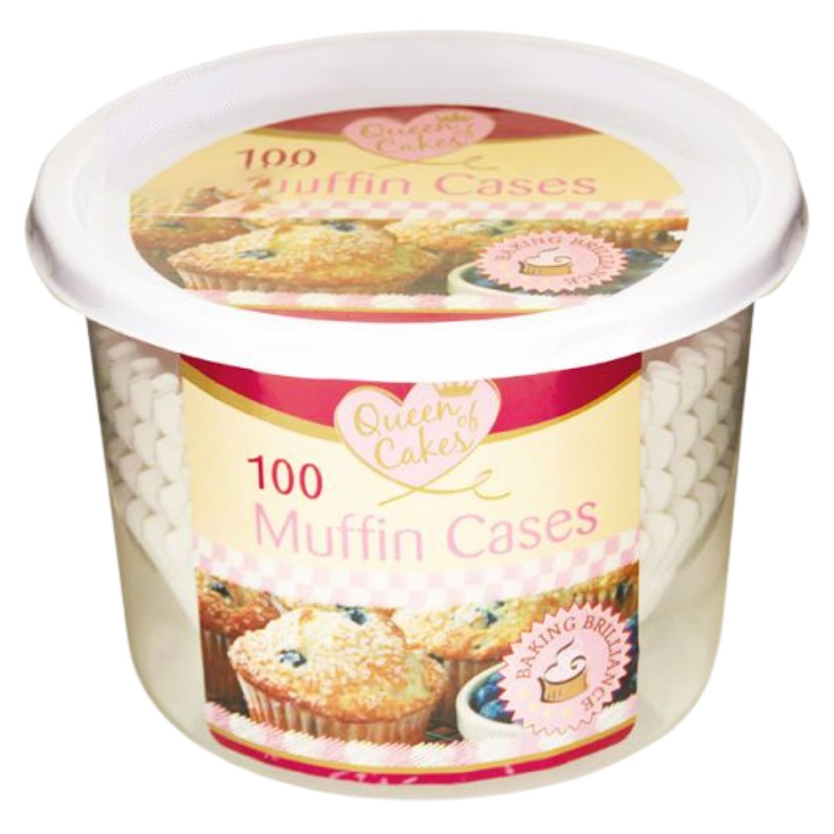 A tub of Queen Cakes - Muffin Cases - 125s containing 100 pieces.