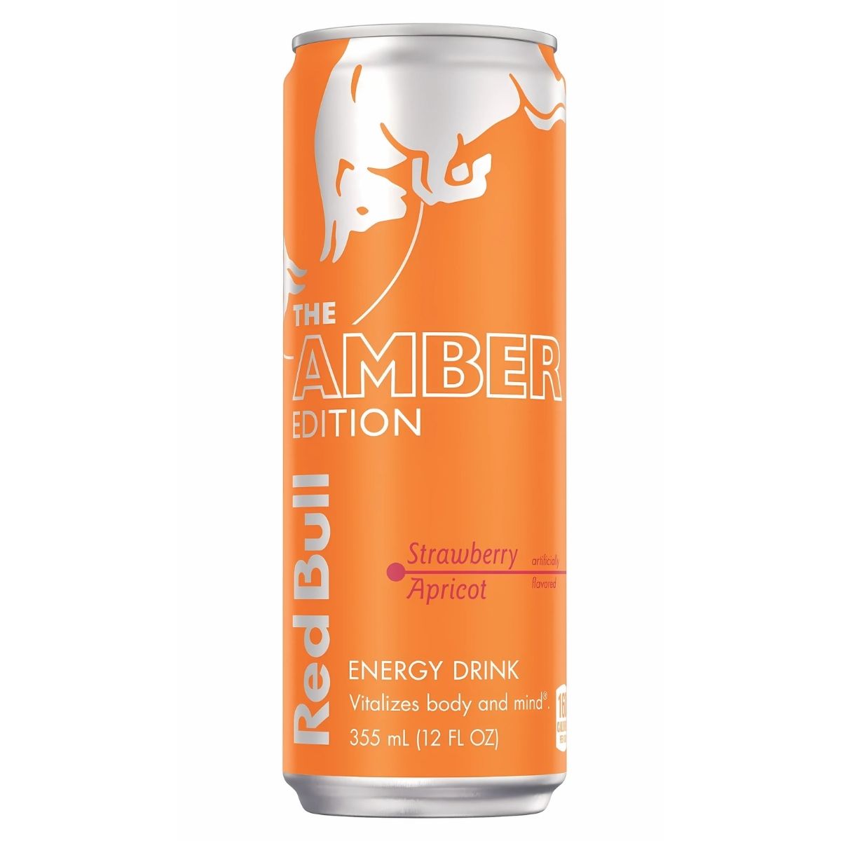 A 250ml can of Red Bull - Apricot & Strawberry Energy Drink, highlighted by vibrant orange and white branding. A 250ml can of Red Bull - Apricot & Strawberry Energy Drink, highlighted by vibrant orange and white branding.